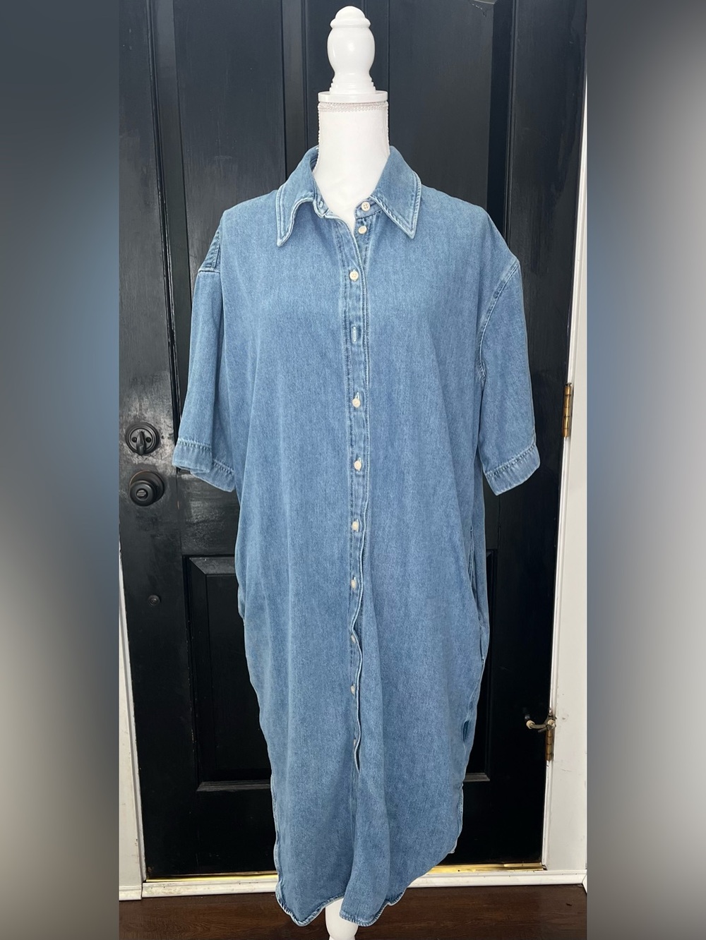 COS Light Blue Denim Shirt Dress XL